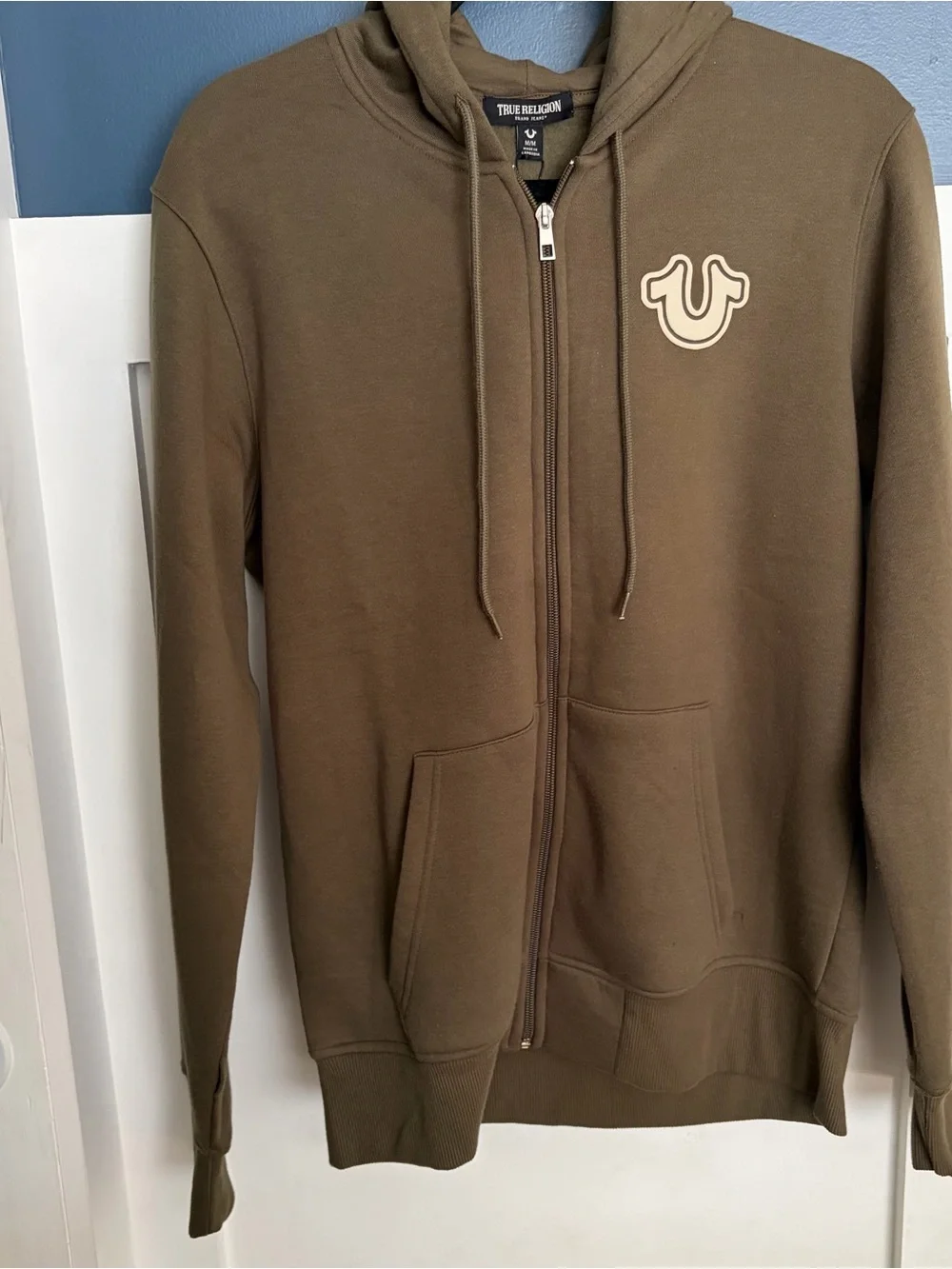 True Religion Men's Core Zip Up Hoodie Kalamata Size Medium NWT